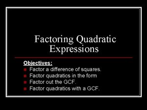 Objectives of factoring