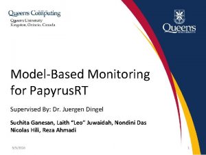 ModelBased Monitoring for Papyrus RT Supervised By Dr