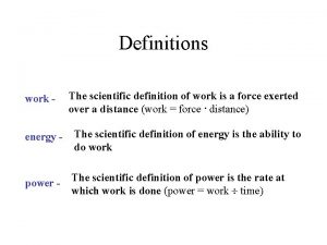 Scientific definition of work