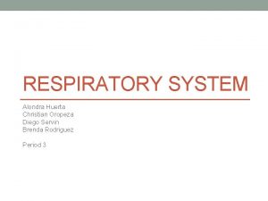 RESPIRATORY SYSTEM Alondra Huerta Christian Oropeza Diego Servin