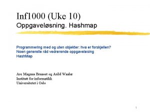 Inf 1000 Uke 10 Oppgavelsning Hashmap Programmering med