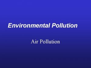 Environmental Pollution Air Pollution The Atmosphere Fig 1