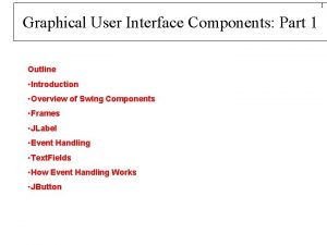 Components of graphical user interface