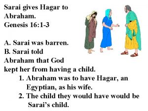 Sarai gives Hagar to Abraham Genesis 16 1