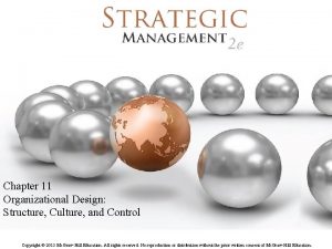 Chapter 11 Organizational Design Structure Culture and Control