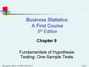Hypothesis testing business statistics