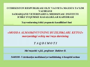 OZBEKISTON RESPUBLIKASI OLIY VAORTA MAXSUS TALIM VAZIRLIGI SAMARQAND