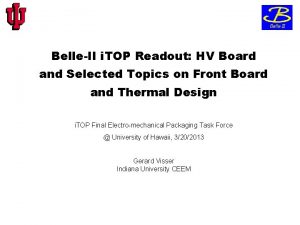 BelleII i TOP Readout HV Board and Selected