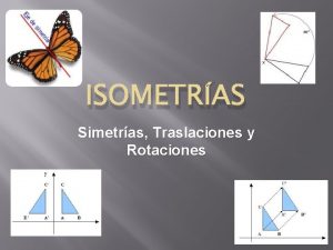 ISOMETRAS Simetras Traslaciones y Rotaciones ISOMETRA La palabra