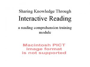 Sharing Knowledge Through Interactive Reading a reading comprehension