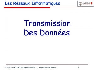 Les Rseaux Informatiques Transmission Des Donnes 2014 Aoun