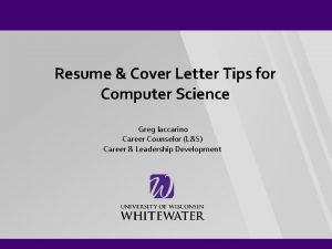 Cover letter for computer science