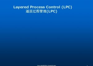 Layered Process Control LPC LPC Copywrite 2005 by