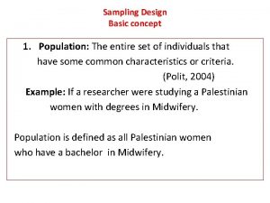 Basic concept of sampling