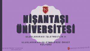 NANTAI NVERSTES ULUSLARARASI LETMECLK II ULUSLARARASI LETMELERDE RGT