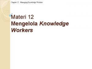 Knowledge worker contoh