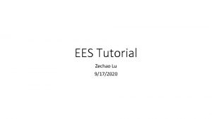 Tutorial ees