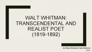 Whitman transcendentalism