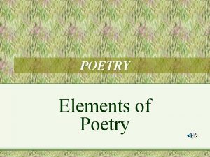Elements of poetry rhyme