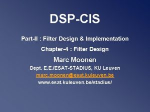 DSPCIS PartII Filter Design Implementation Chapter4 Filter Design