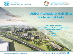 International guidelines for industrial parks