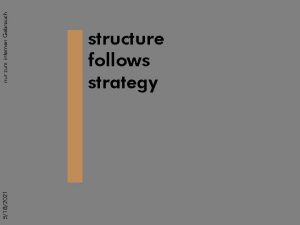 Structure follows strategy definition