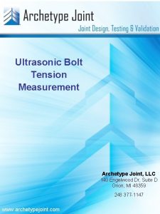 Ultrasonic bolt tension meter