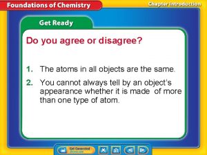 Do you agree or disagree 1 The atoms