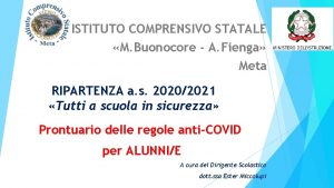 ISTITUTO COMPRENSIVO STATALE M Buonocore A Fienga Meta