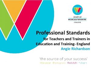 Professional Standards for Teachers and Trainers in Education