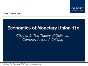 Paul Grauwe Type De author names here Economics