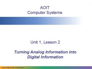 AOIT Computer Systems Unit 1 Lesson 2 Turning