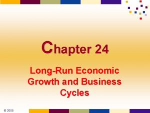 Chapter 24 LongRun Economic Growth and Business Cycles