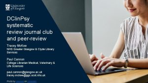 DClin Psy systematic review journal club and peerreview