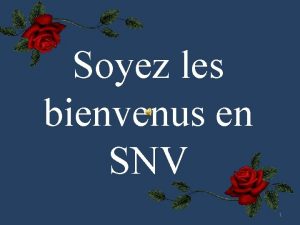 Soyez les bienvenus en SNV 1 REPUBLIQUE ALGERIENNE