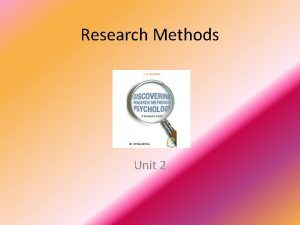 Research Methods Unit 2 Hindsight Bias I knew