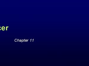 cer Chapter 11 What is cancer Uncontrolled cell