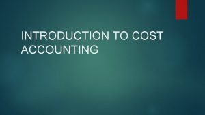 Cost accounting concept