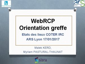 Web RCP Orientation greffe Etats des lieux COTER