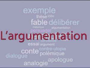 Plan Dfinition de largumentation Le texte argumentatif Les