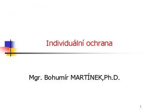 Individuln ochrana Mgr Bohumr MARTNEK Ph D 1