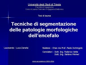 Universit degli Studi di Trieste Facolt di Ingegneria