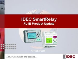 IDEC Smart Relay FL 1 E Product Update