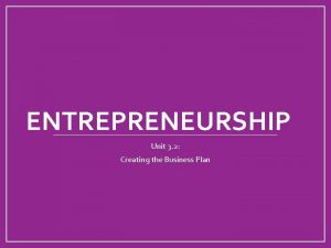 Entrepreneurship unit 3