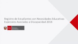 Registro de Estudiantes con Necesidades Educativas Especiales Asociadas