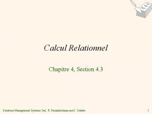 Calcul Relationnel Chapitre 4 Section 4 3 Database