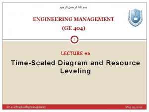 ENGINEERING MANAGEMENT GE 404 1 LECTURE 6 TimeScaled