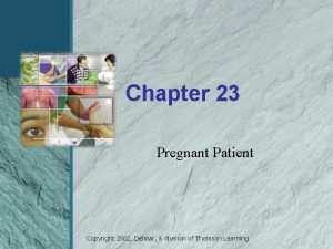 Chapter 23 Pregnant Patient Copyright 2002 Delmar A