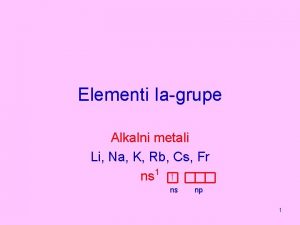 Osobine alkalnih metala