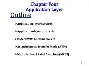 Chapter Four Application Layer Outline Application layer services
